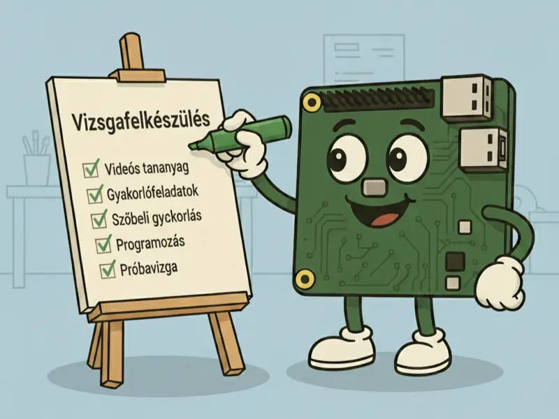 Tovi tanít táblánál - haladás követés illusztráció