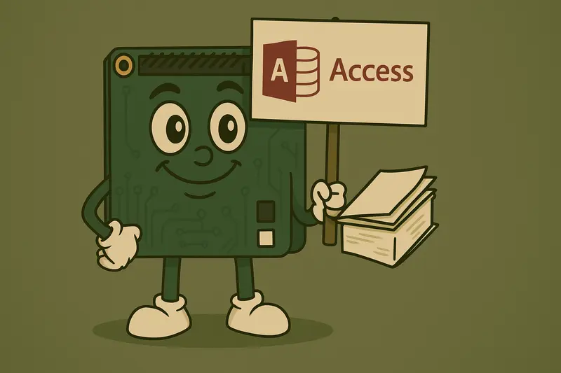 Microsoft Access adatbázis-kezelő logo és táblák