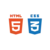 HTML és CSS webfejlesztési technológiák ikon
