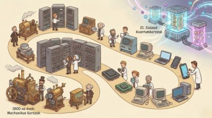 A számítógépek fejlődése a mechanikus első lépésektől a kvantumkorszakig illusztráció